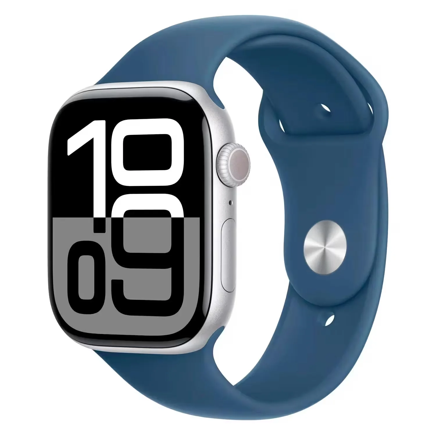 Apple Watch Series 10 MWWM3LW/A Caixa Alumínio 46mm Prata - Esportiva Azul M/L