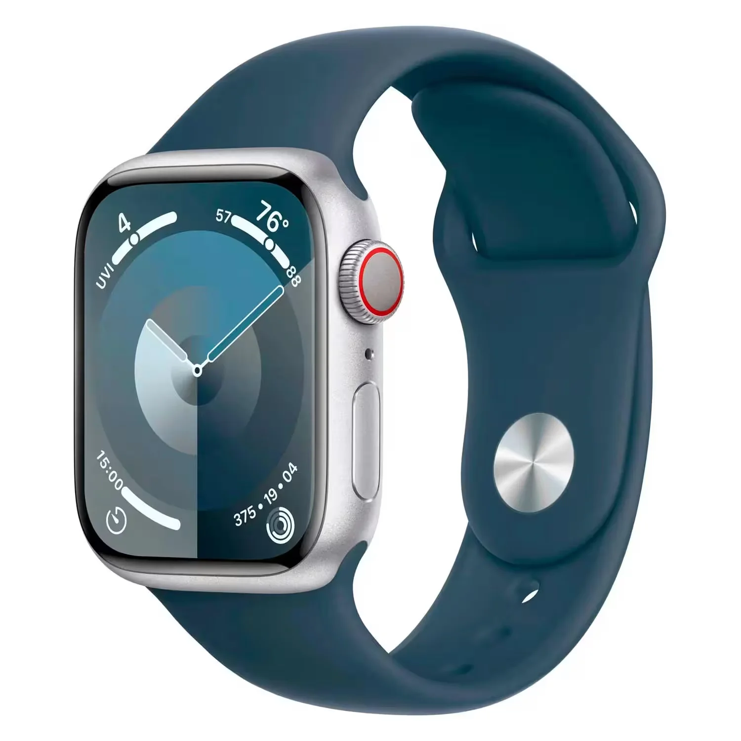 Apple Watch Series 9 MRJ23CL/A GPS + Celular Caixa Alumínio 41mm Prata - Esportiva Azul S/M