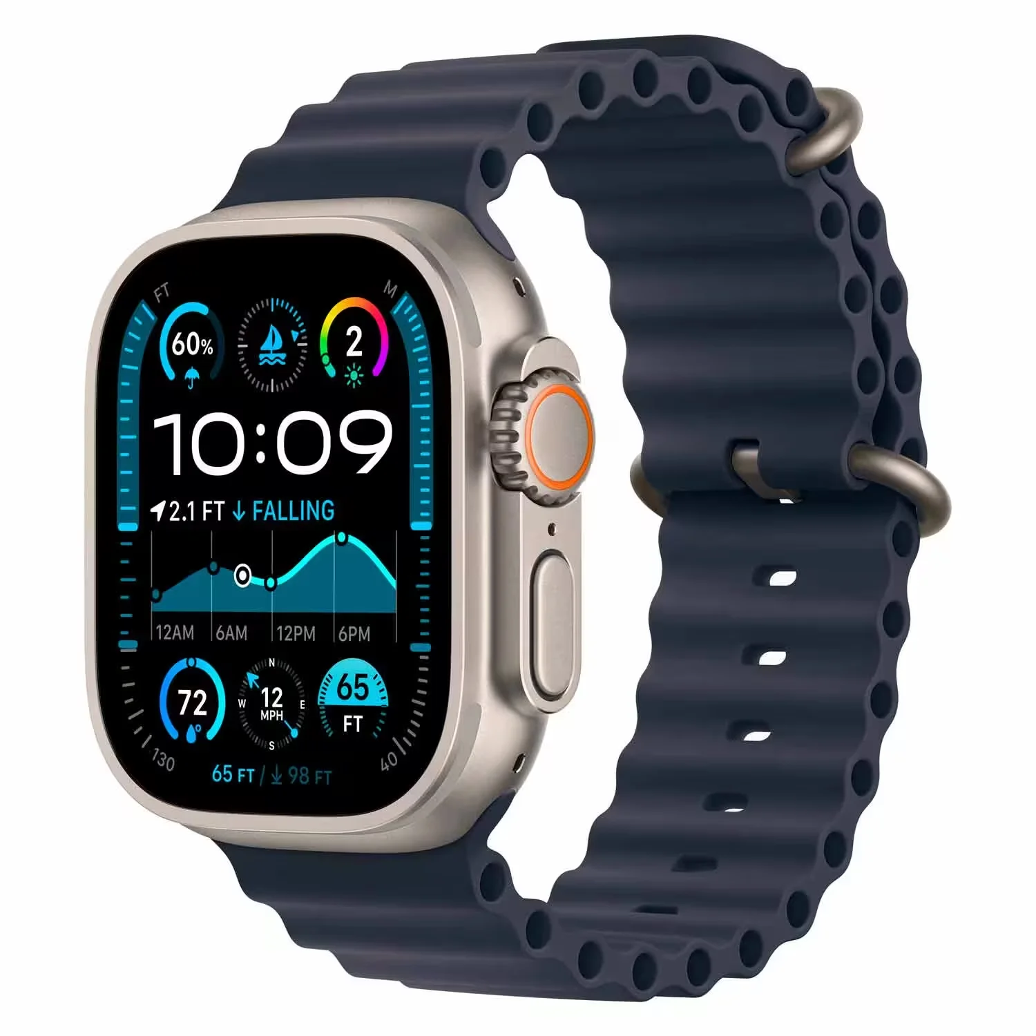 Apple Watch Ultra 2 MMYT03LW/A Celular + GPS Caixa Titânio Natural 49mm - Oceano Azul