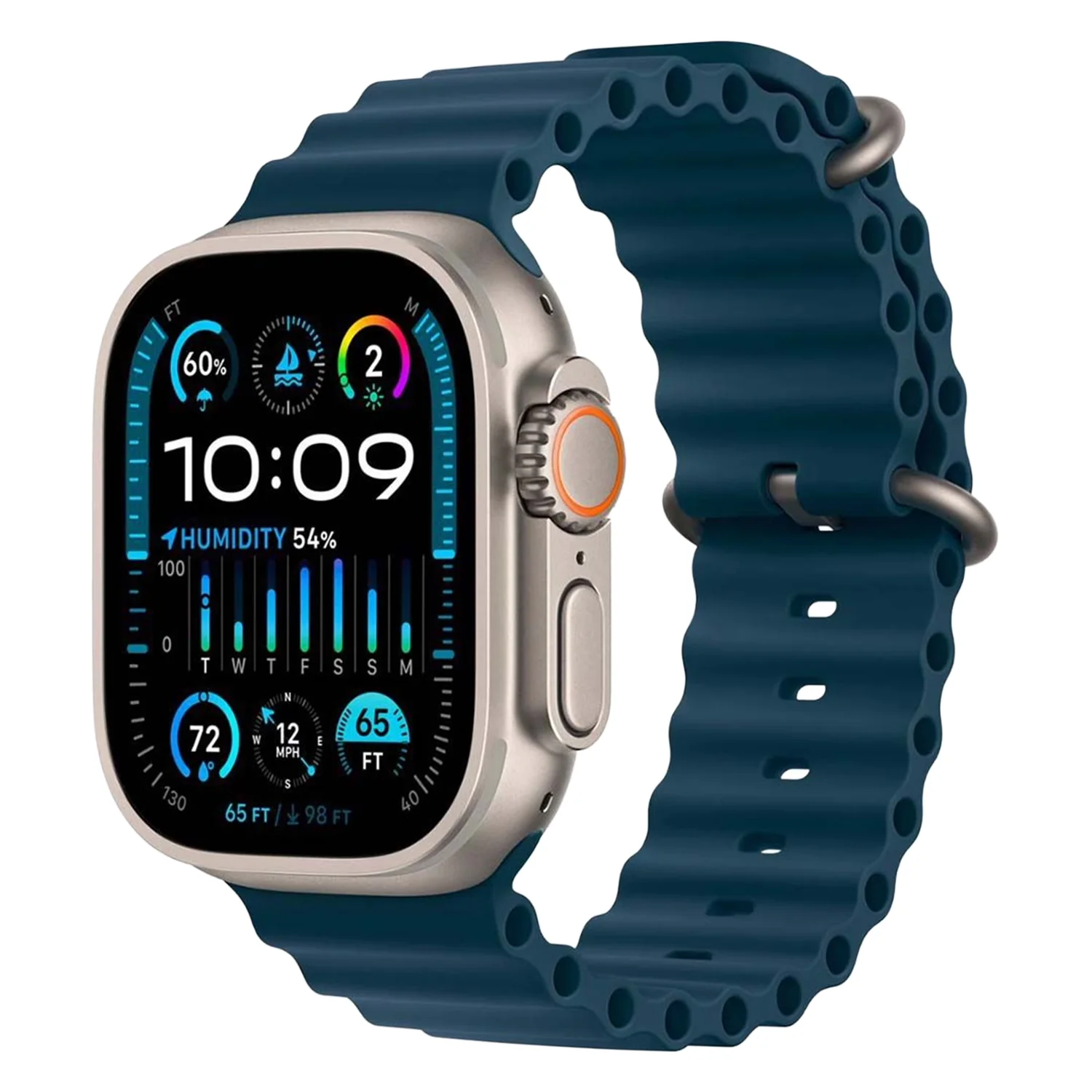 Apple Watch Ultra 2 MREG3LL/A Cellular + GPS Caixa de Titânio Natural 49mm - Oceano Azul