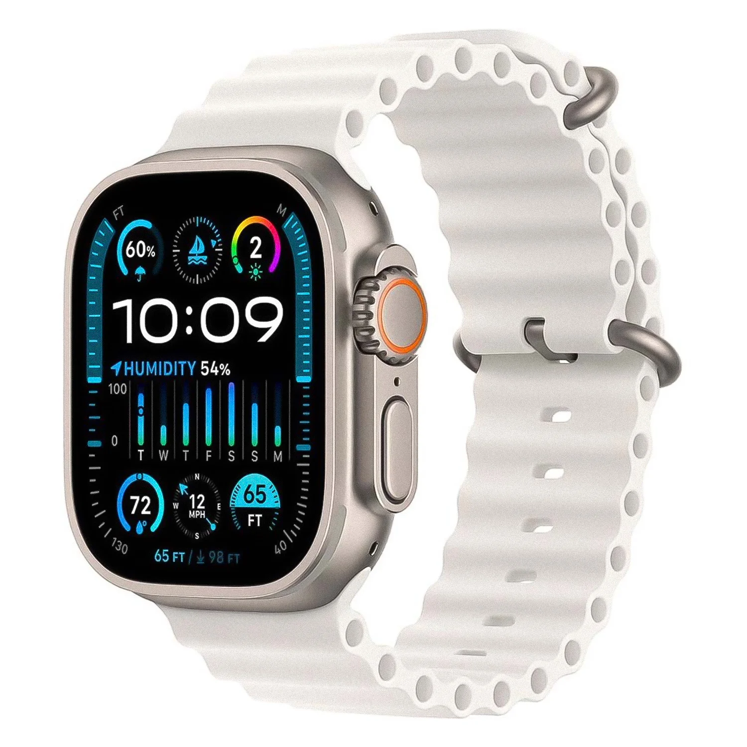 Apple Watch Ultra 2 MREJ3LW/A Celular + GPS Caixa Titânio Natural 49mm - Oceano Branco