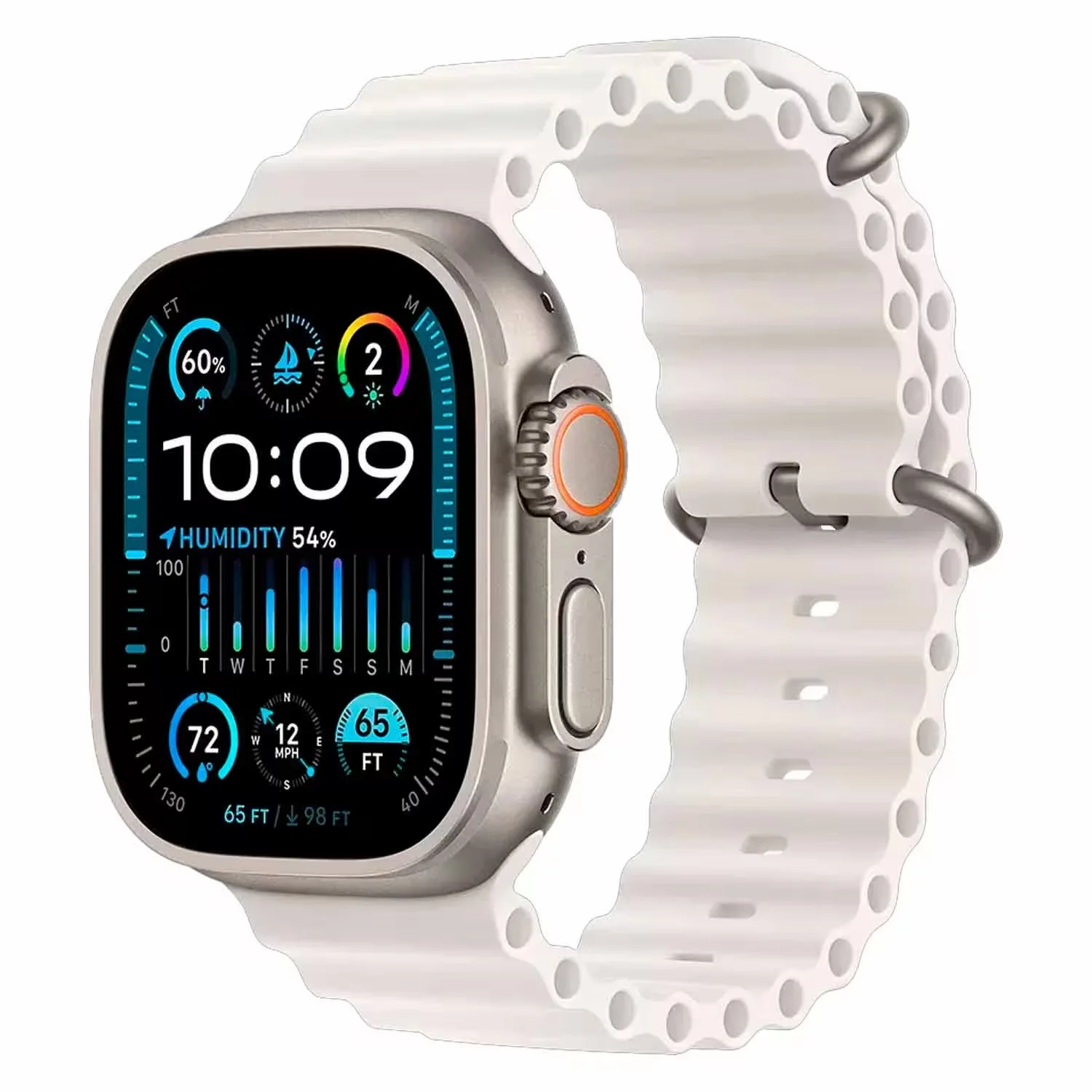Apple Watch Ultra 2 MREJ3RB/A Celular + GPS Caixa Titânio 49mm - Oceano Branco