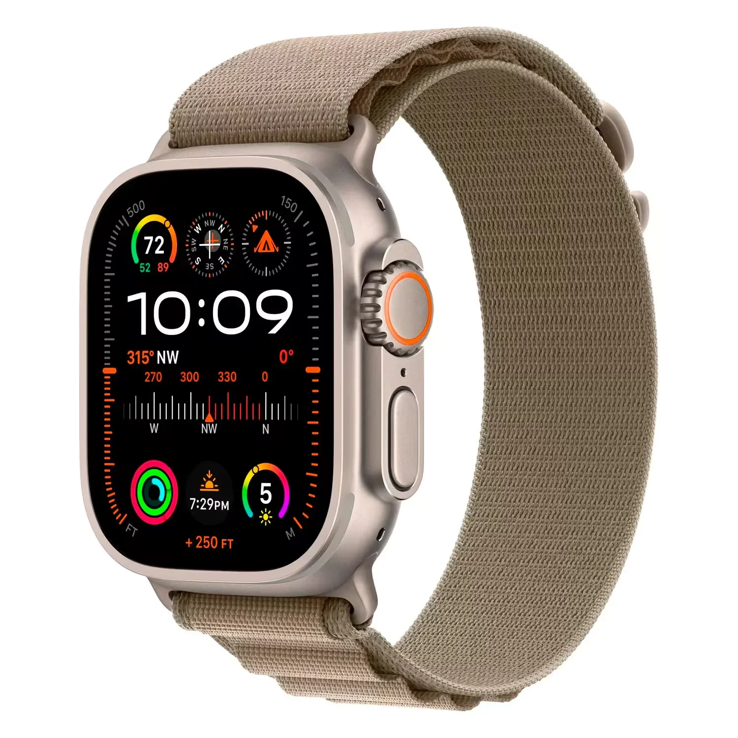 Apple Watch Ultra 2 MREX3FD/A Celular + GPS Caixa Titânio Natural 49mm - Loop Alpine Oliva S/M
