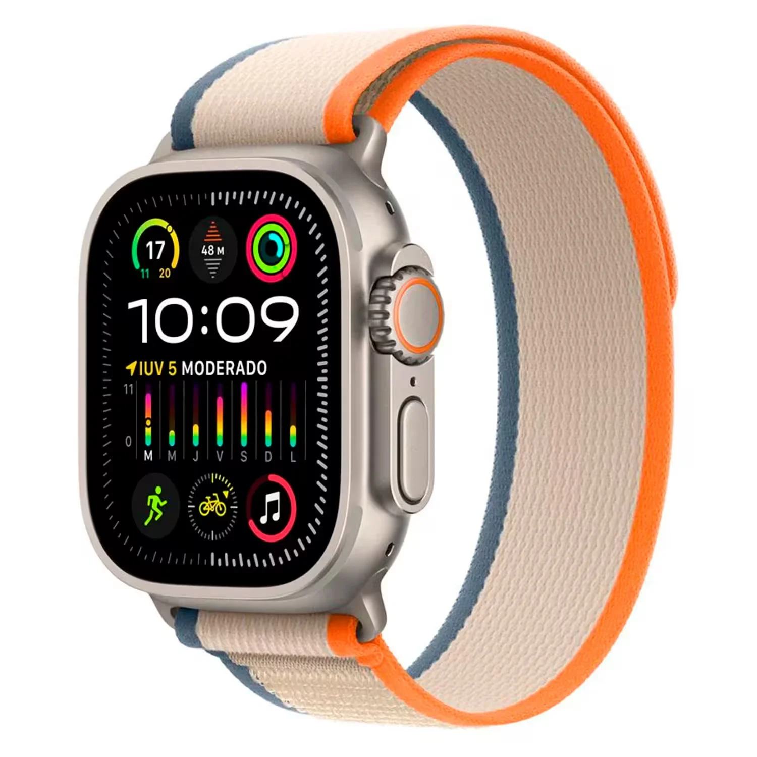 Apple Watch Ultra 2 MRF23GK/A Celular + GPS Caixa Titânio Natural 49mm - Loop Trail Laranja