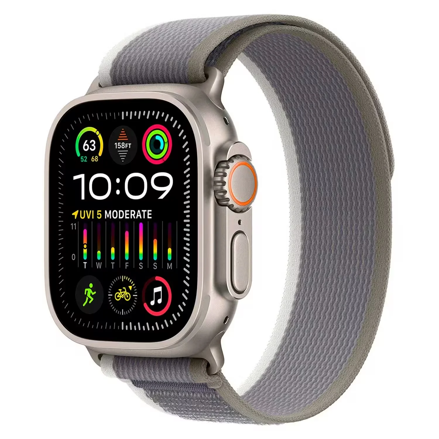 Apple Watch Ultra 2 MRF43FD/A Celular + GPS Caixa Titânio Natural 49mm - Loop Trail Verde M/L