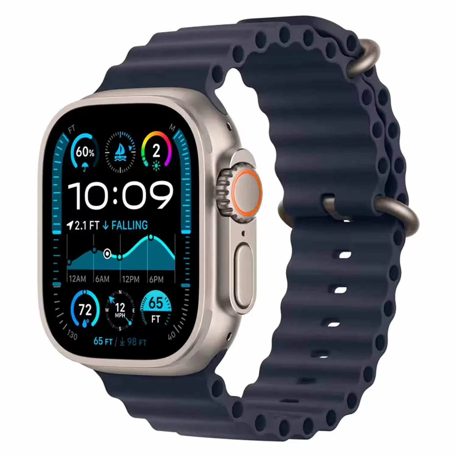 Apple Watch Ultra 2 MX4D3FD/A Celular + GPS Caixa Titânio Natural 49mm - Oceano Preto