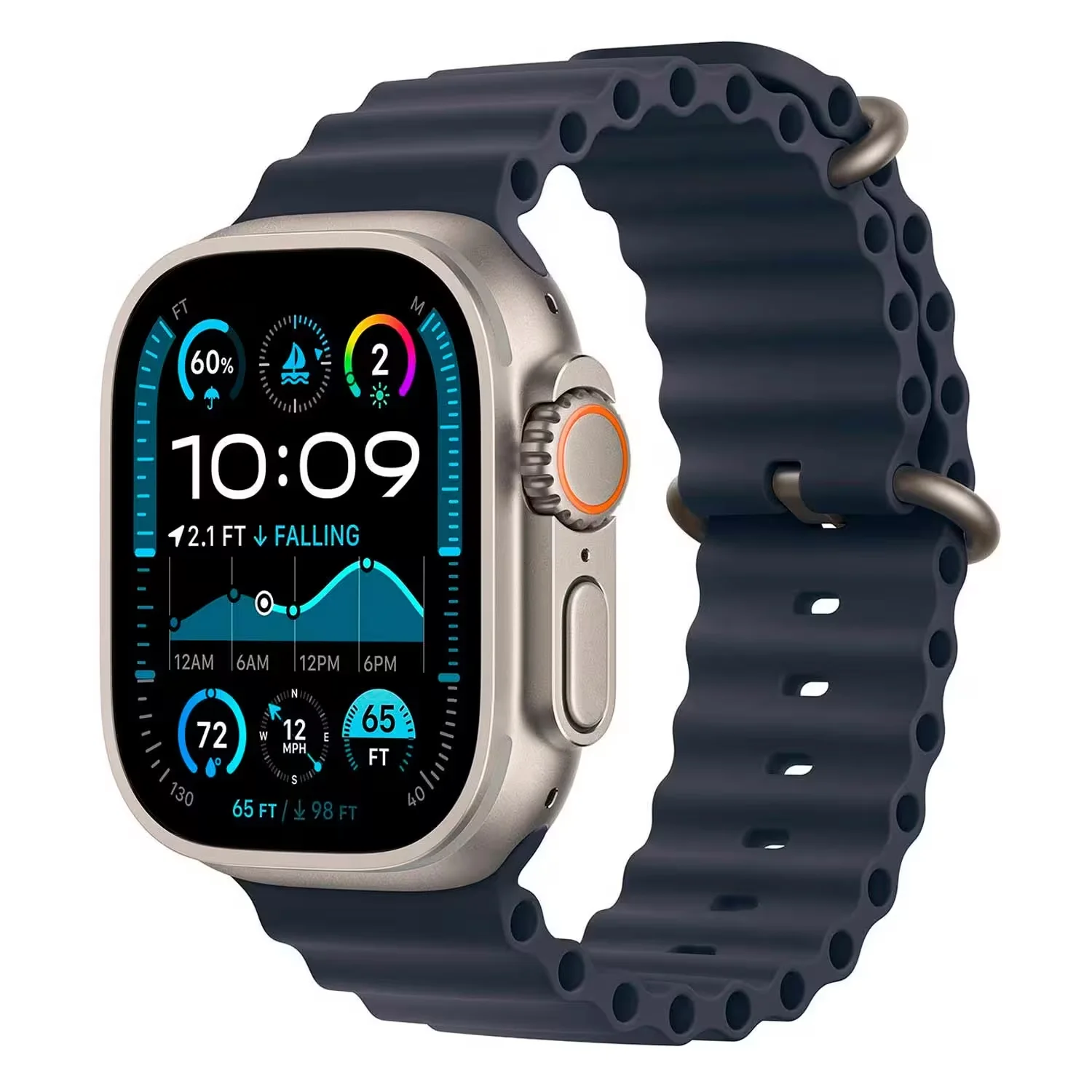 Apple Watch Ultra 2 MX4D3LW/A Celular + GPS Caixa Titânio Natural 49mm - Oceano Azul