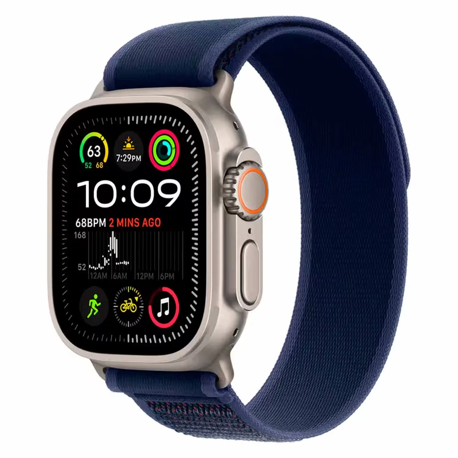 Apple Watch Ultra 2 MX4L3FD/A Celular + GPS Caixa Titânio Natural 49mm - Loop Trail Azul M/L