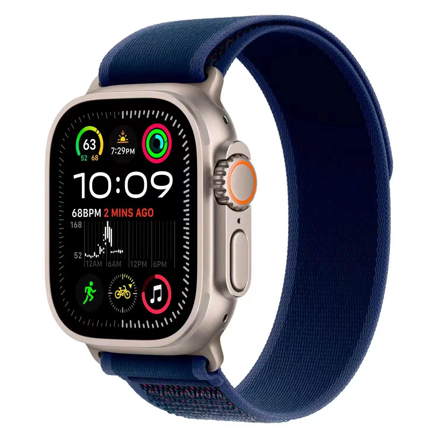 Apple Watch Ultra 2 MX4L3LW/A Celular + GPS Caixa Titânio Natural 49mm - Loop Trail Azul