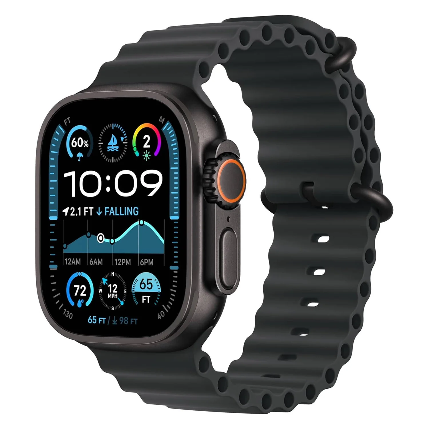 Apple Watch Ultra 2 MX4P3QA/A Celular + GPS Caixa Titânio Preto 49mm - Oceano Preto