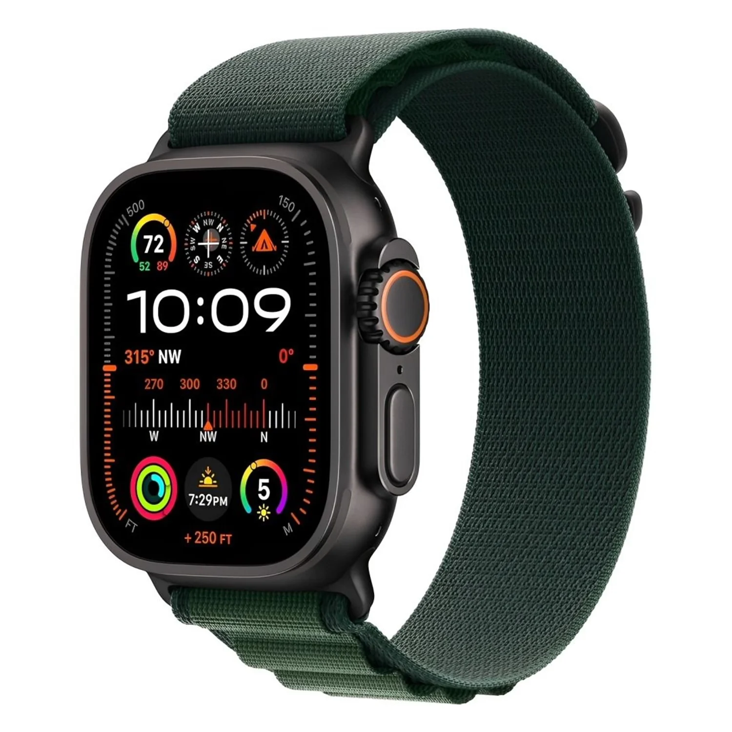 Apple Watch Ultra 2 MX4T3QA/A Celular + GPS Caixa Titânio Preto 49mm - Loop Alpine Verde