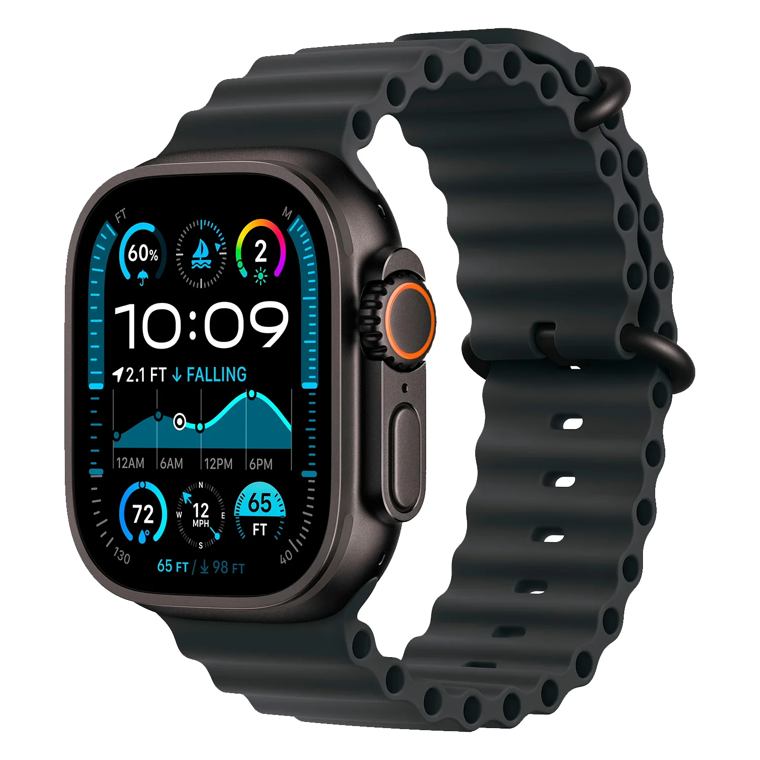Apple Watch Ultra 2 MYTC3LW/A Celular + GPS Caixa Titânio 49mm Preto - Preto M/L
