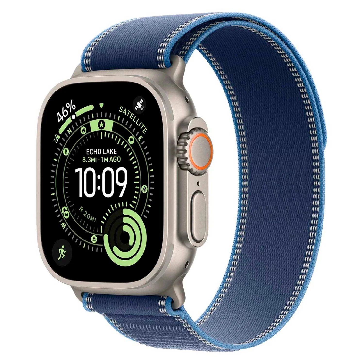 Apple Watch Ultra 3 MEWR4LW/A Celular + GPS Caixa Titânio Natural 49mm - Loop Trail Azul Brilhante S/M
