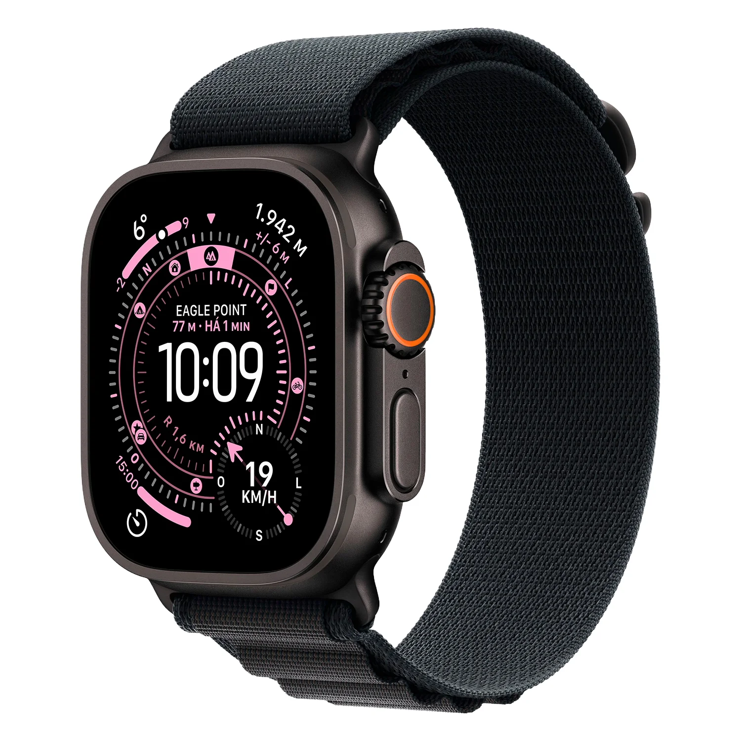Apple Watch Ultra 3 MF0Q4ZP/A Celular + GPS Caixa Titânio 49mm Preto - Loop Alpine Preto (S)