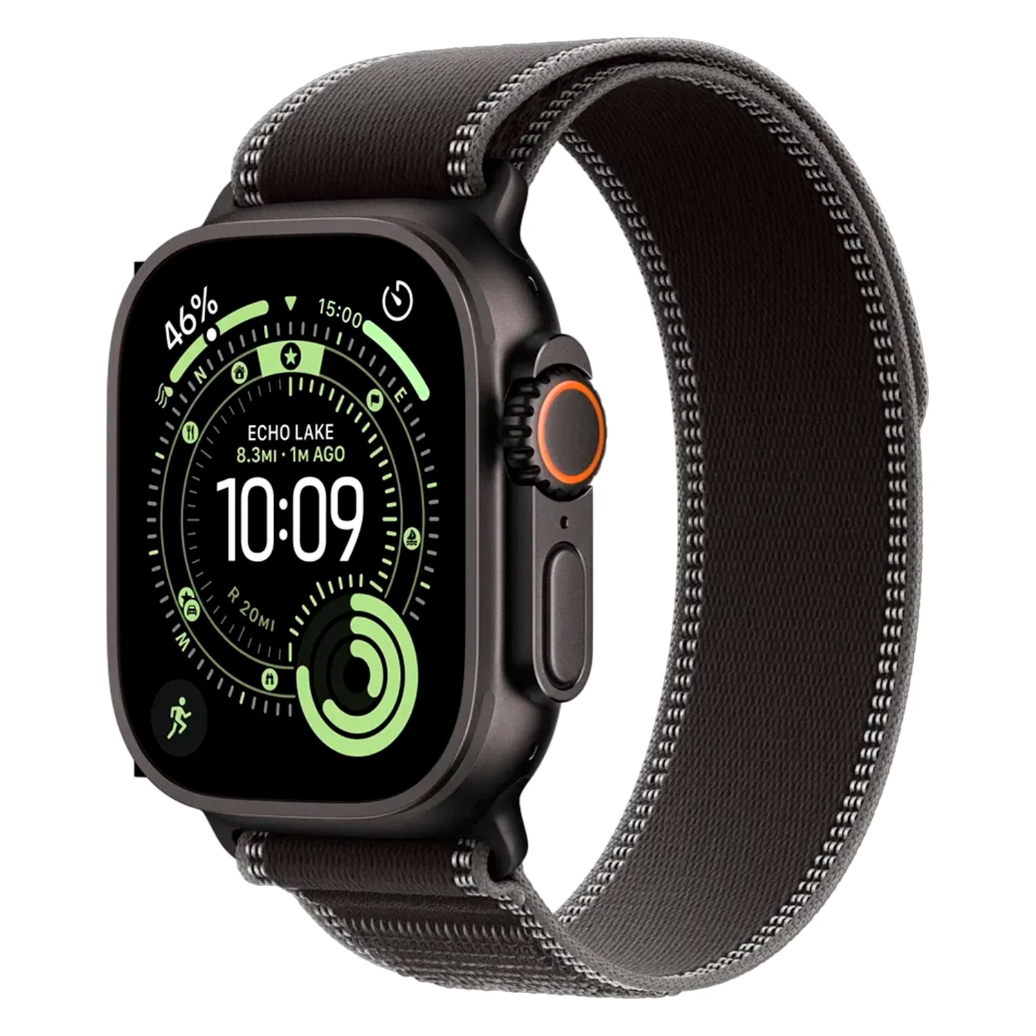 Apple Watch Ultra 3 MF1H4AF/A Celular + GPS Caixa Titânio Preto 49mm - Loop Trail Preto M/L