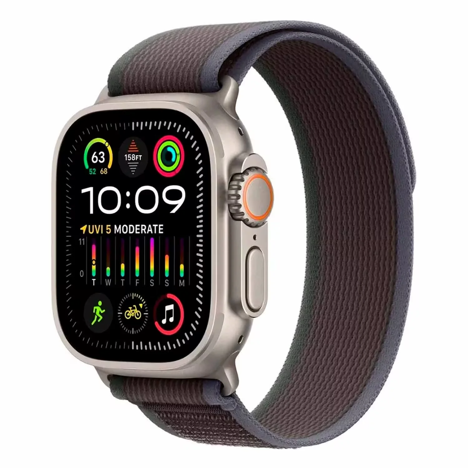 Apple Watch Ultra MRF63LZ/A Celular + GPS Caixa Titânio Natural 49mm - Loop Trail Azul M/L