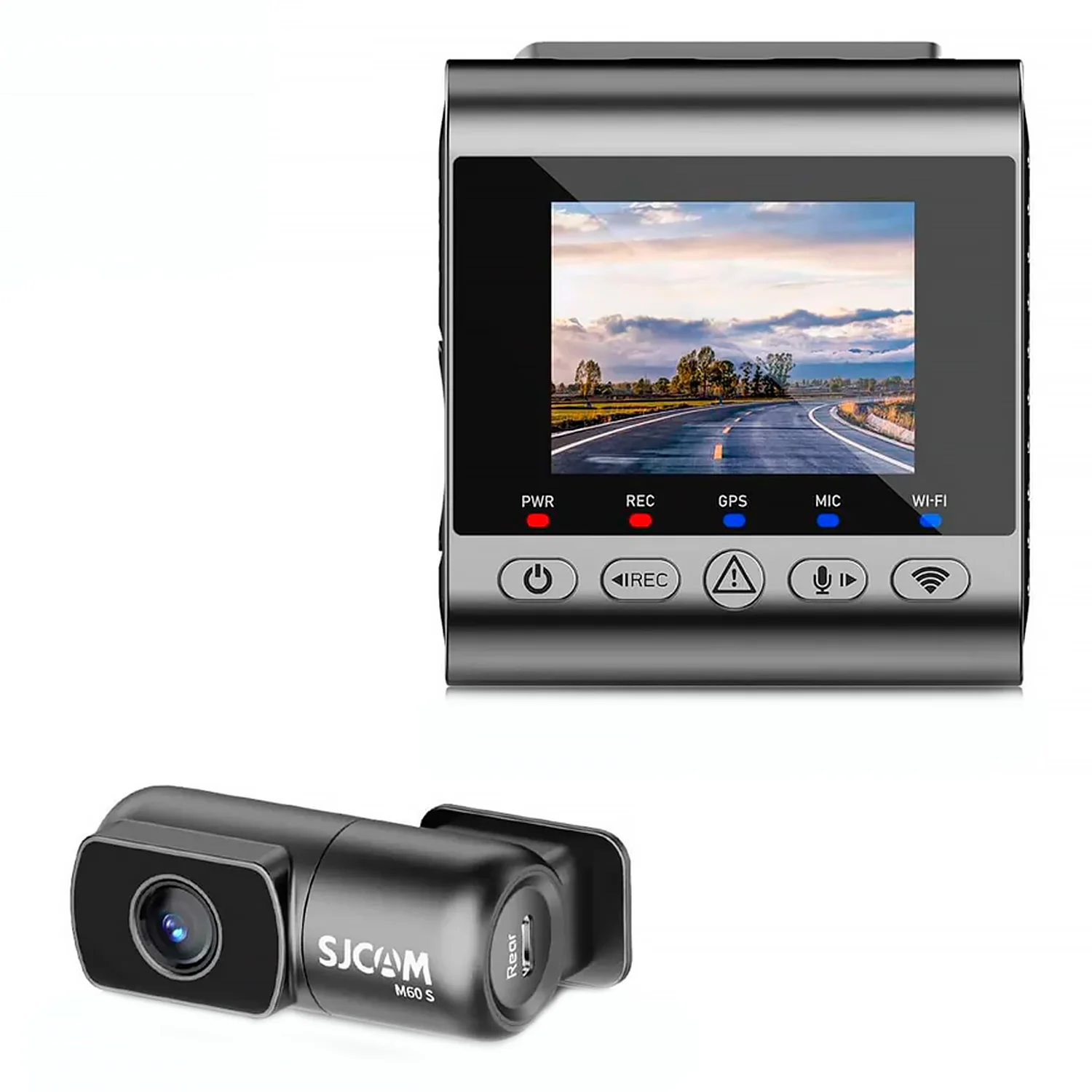 Câmera para Carro SJCAM M60 2CH Tela 2.0" 4K Ultra HD USB-C - Preto