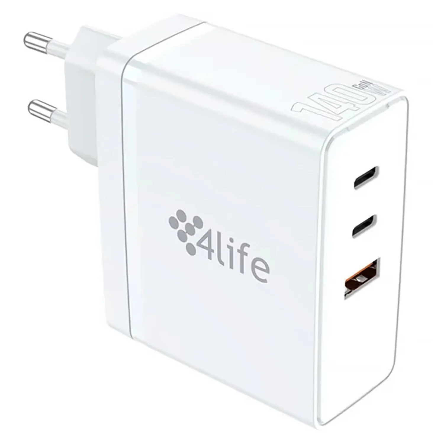 Carregador 4Life FL75140CCAGW 140W USB-A/USB-C - Branco