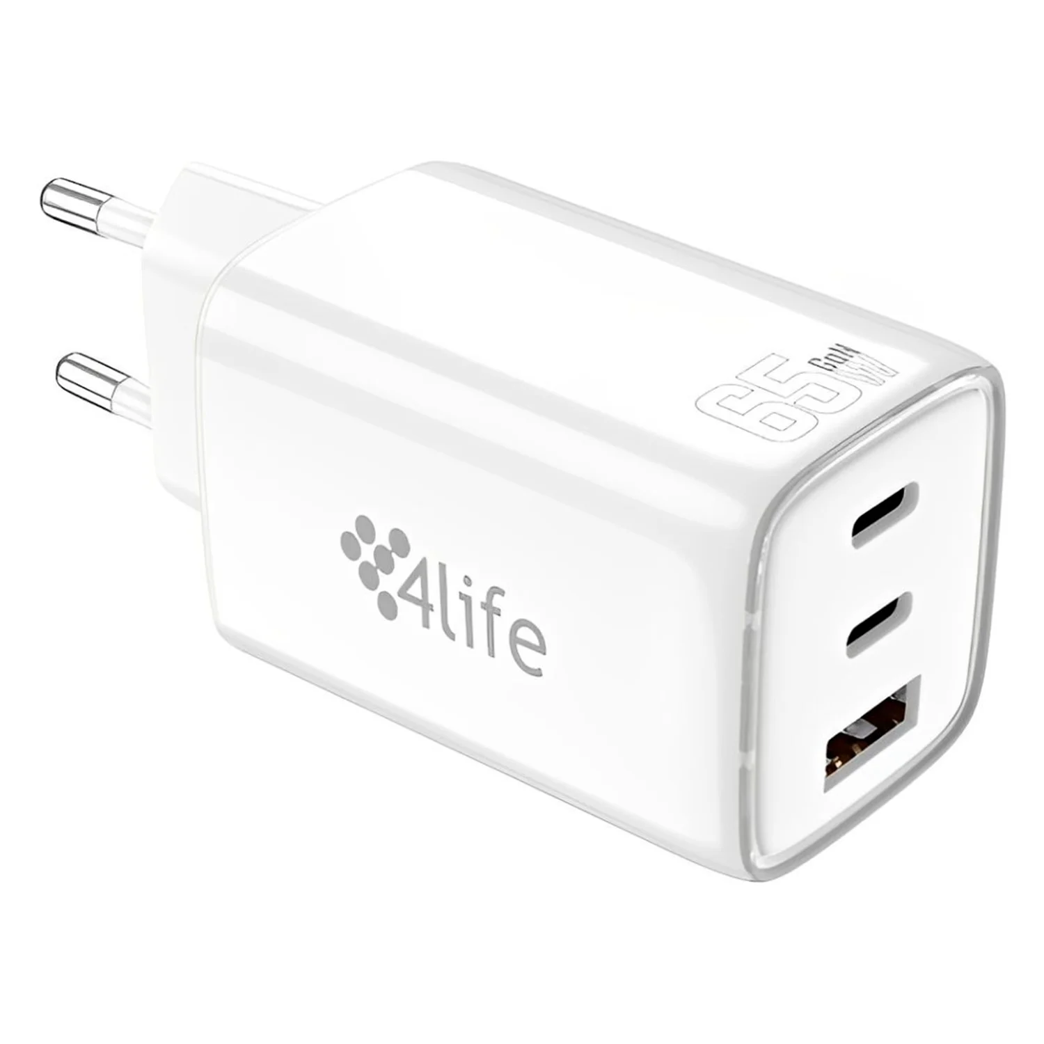 Carregador para Tomada 4Life FL9565CCAW USB-C 65W Bivolt - Branco