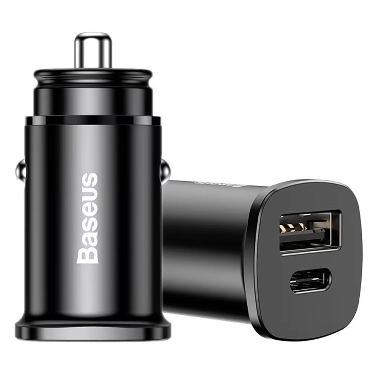 Carregador Veicular Baseus CCALL-AS01 Square Dual Port USB-A + TypeC - Preto