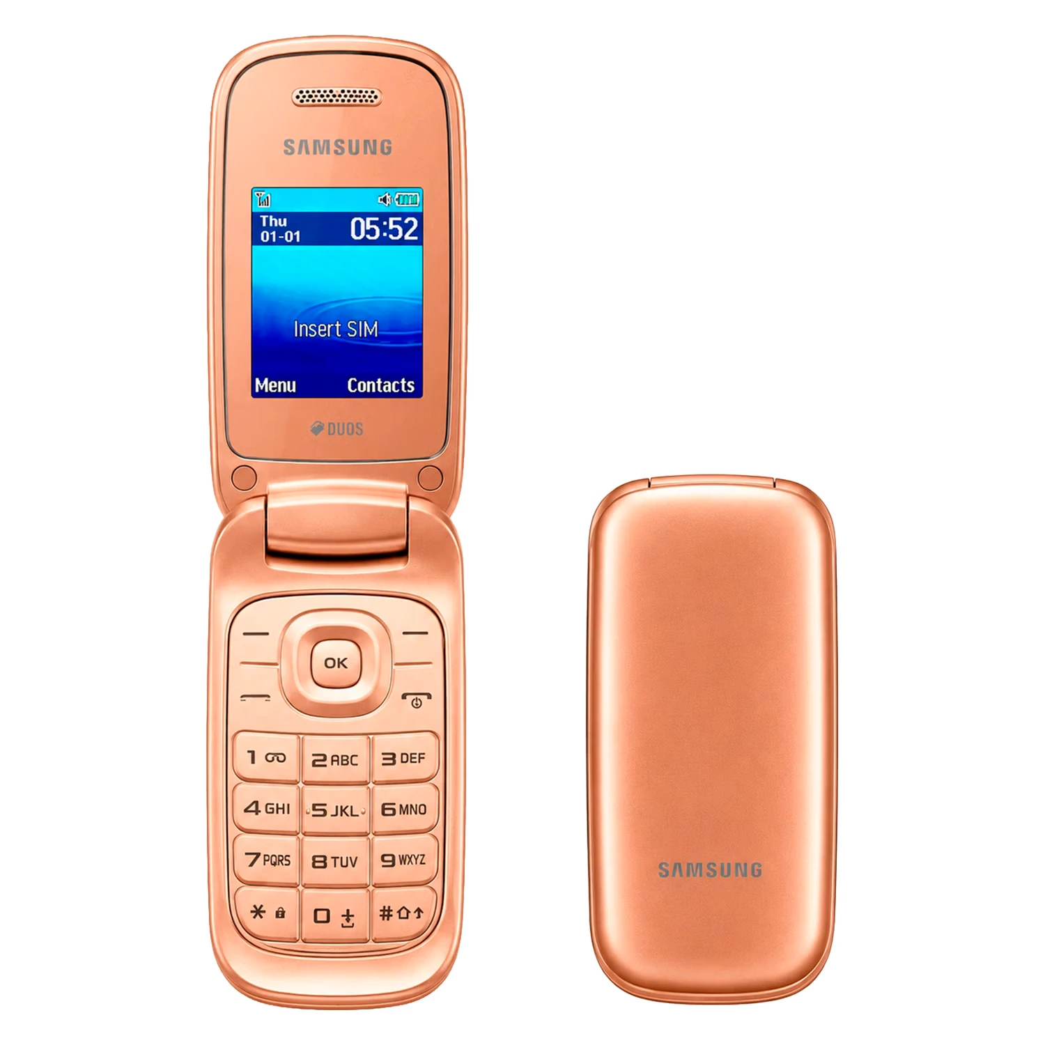 Celular Samsung Flip GT-E1272 Dual SIM Tela 1.77" - Dourado