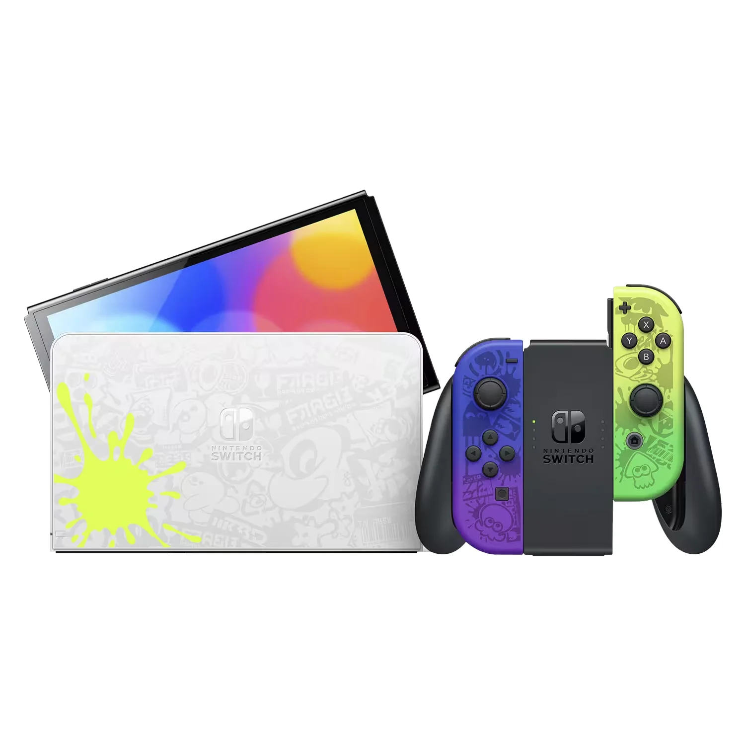 Console Nintendo Switch OLED Splatoon 3 64GB Japonês - Azul Verde Neon (HEG-S-KCAAA)