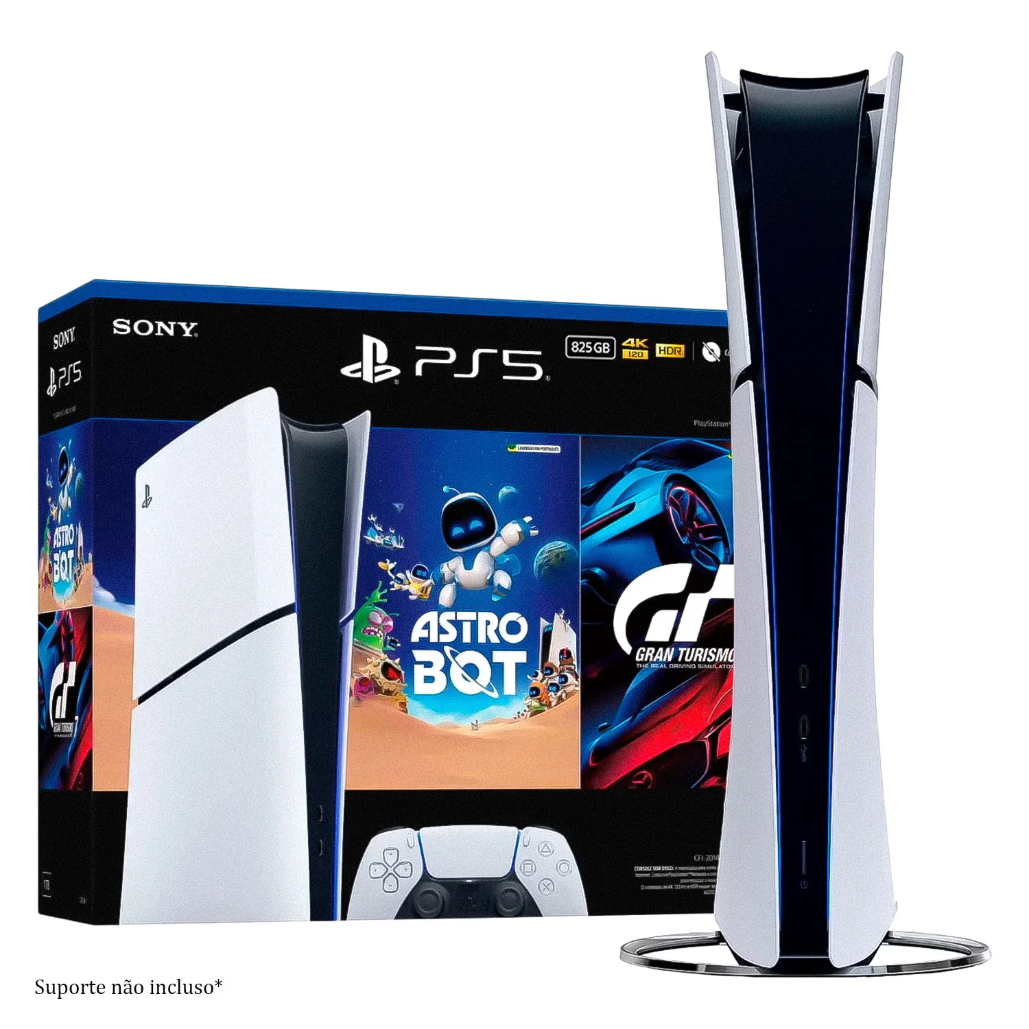 Console Sony PlayStation 5 Slim CFI-2115B Edição Digital 825GB SSD 4K + Jogo Astro Bot + Gran Turismo