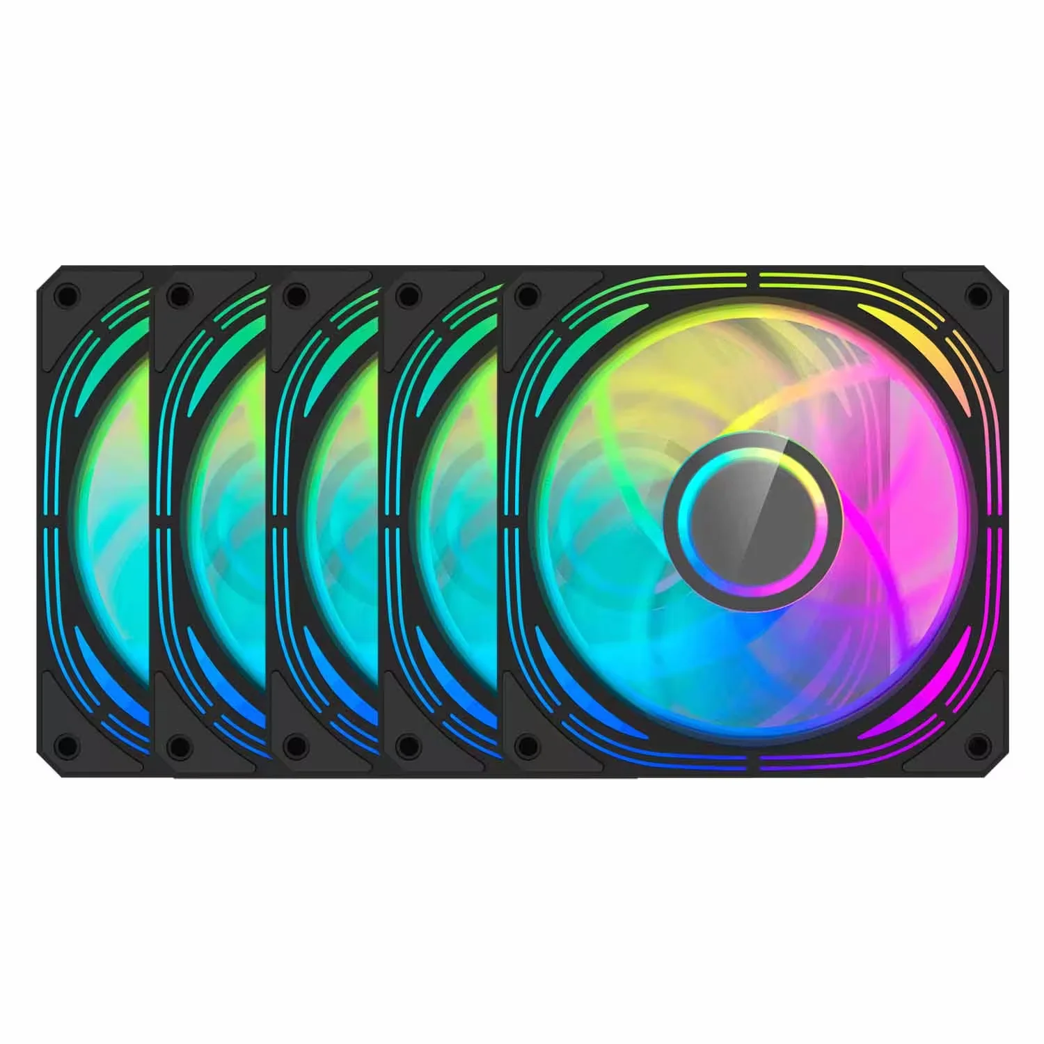 Cooler Fan para Gabinete Aigo darkFlash INF24T ARGB 5 em 1 - Preto