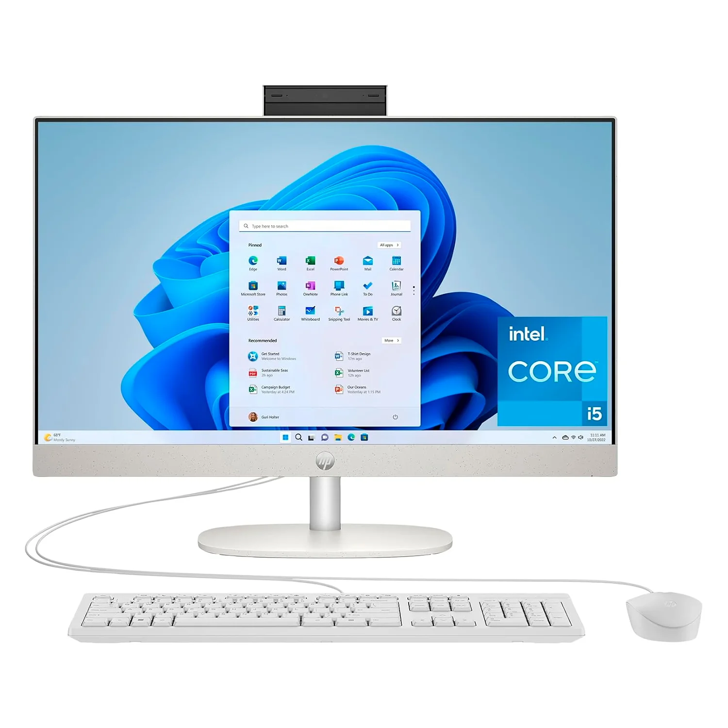Desktop All In One HP 24-CR0112 23.8" Intel Core i5-1334U 512GB SSD 16GB RAM - Branco