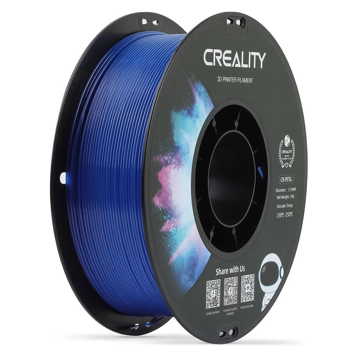 Filamento Creality CR-PETG 1Kg 1.75mm para Impressora 3D - Azul