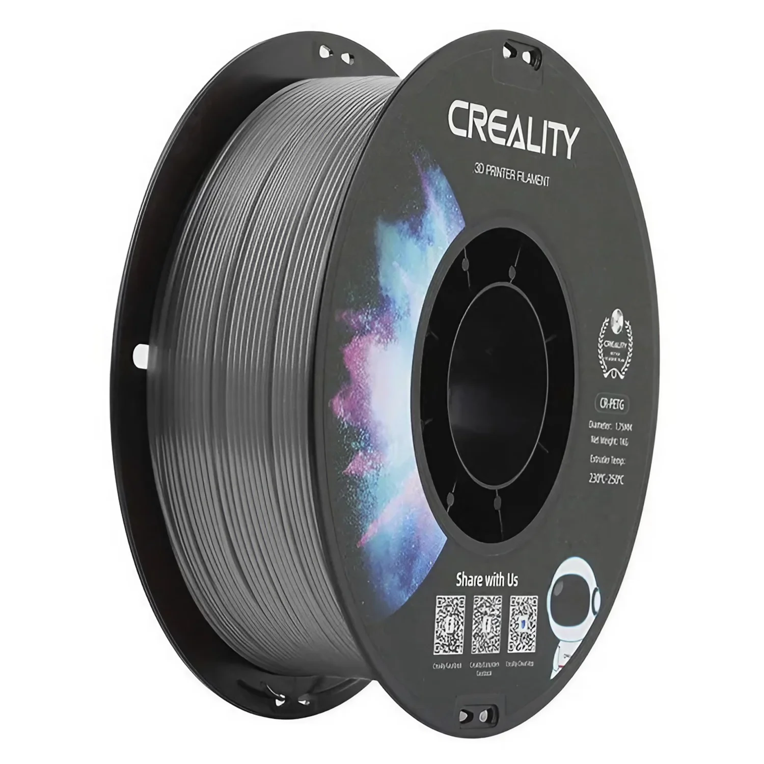 Filamento Creality CR-PETG 1Kg 1.75mm para Impressora 3D - Cinza
