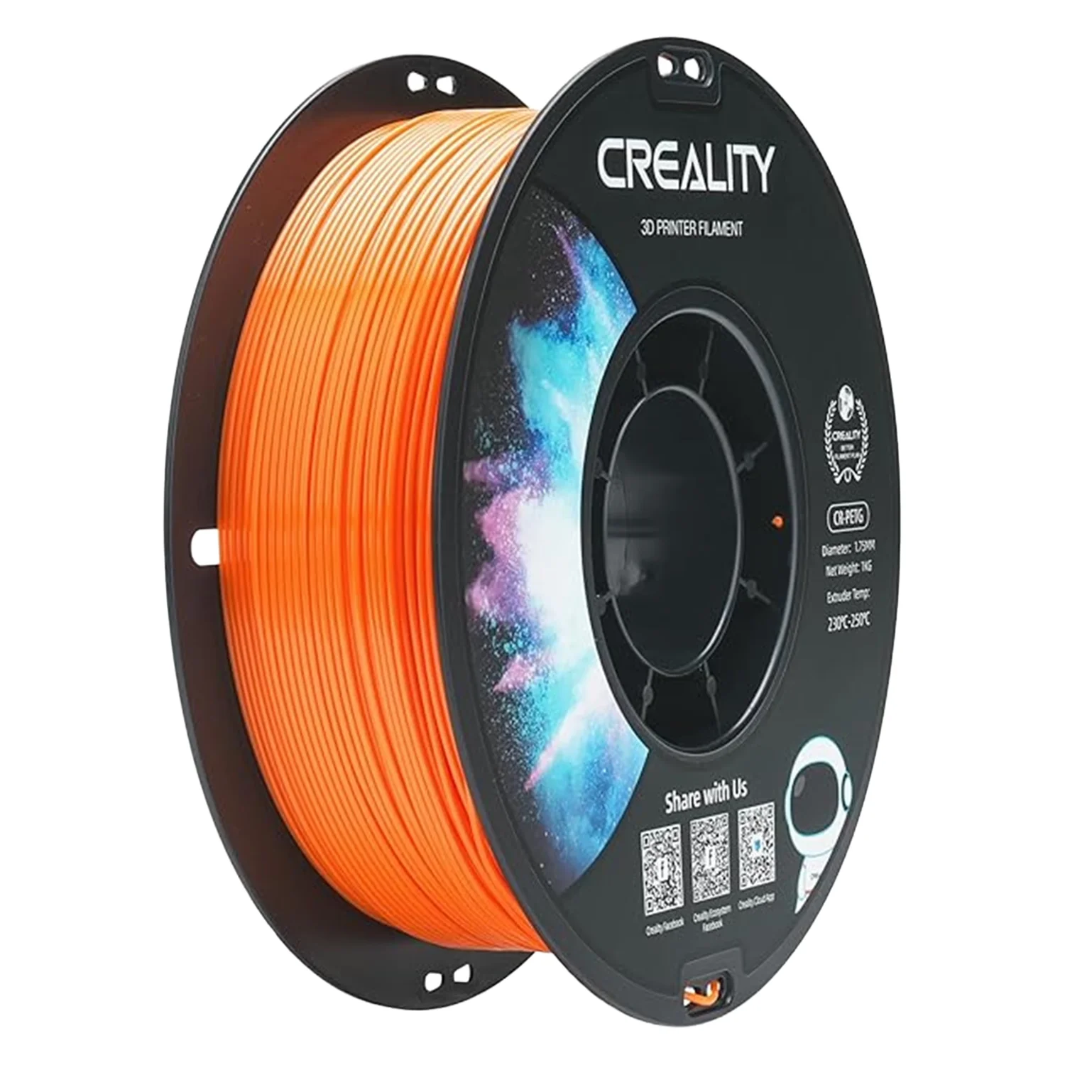 Filamento Creality CR-PETG 1Kg 1.75mm para Impressora 3D - Laranja