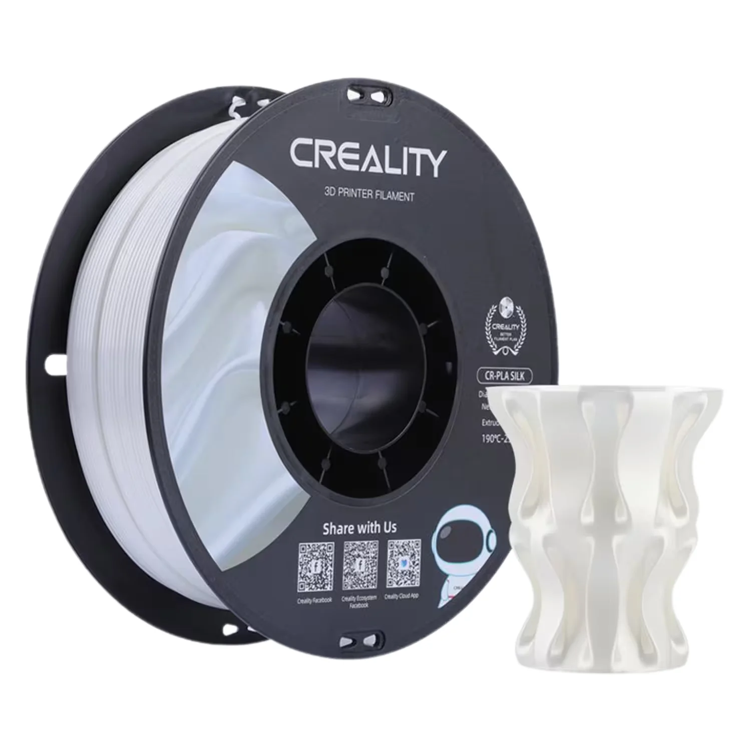 Filamento Creality CR-SILK 1Kg 1.75mm para Impressora 3D - Branco