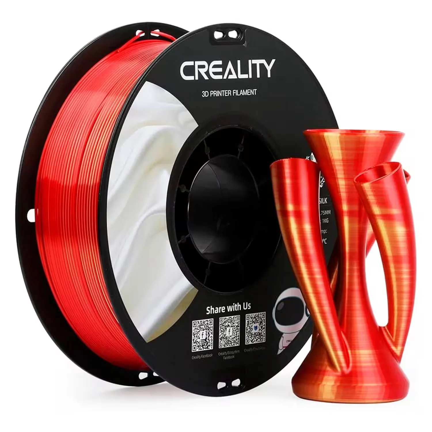 Filamento Creality CR-SILK 1Kg 1.75mm para Impressora 3D - Ouro Vermelho