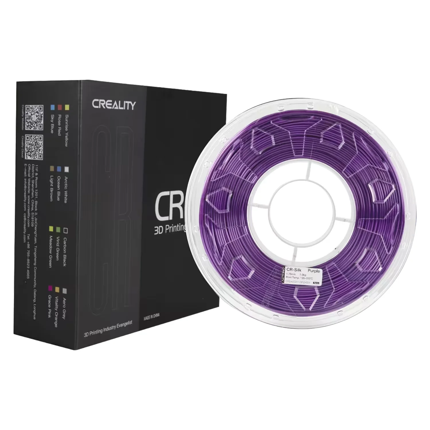Filamento Creality CR-SILK 1Kg 1.75mm para Impressora 3D - Roxo