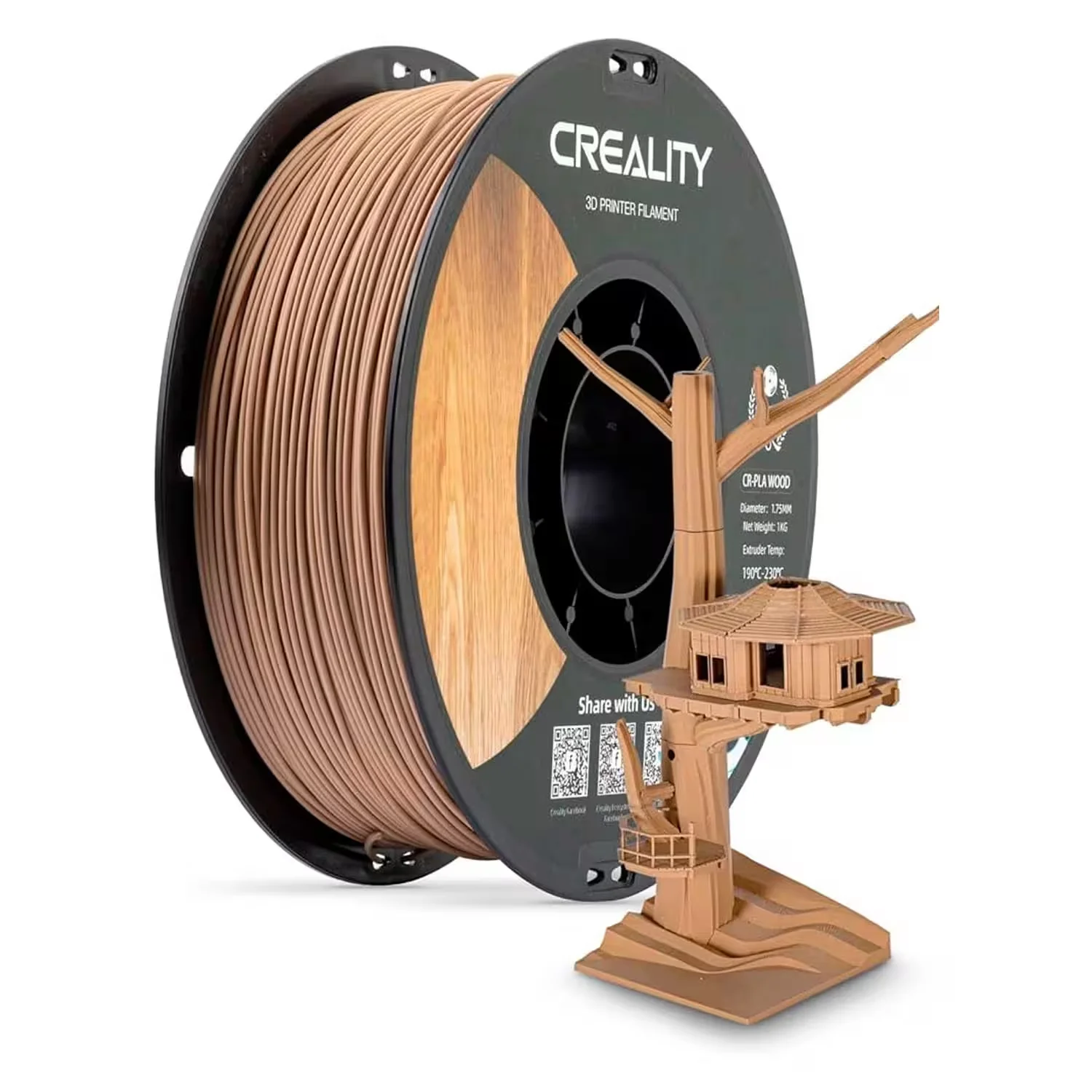 Filamento Creality CR-WOOD 1Kg 1.75mm para Impressora 3D