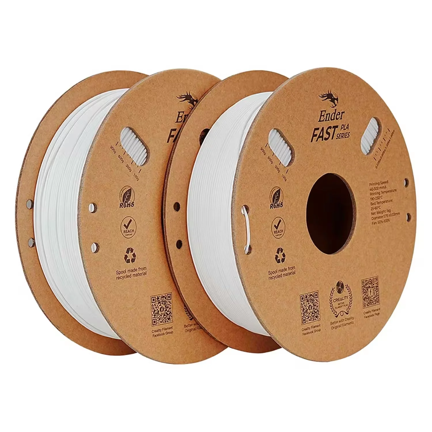 Filamento Creality FAST-PLA 2Kg 1.75mm para Impressora 3D - Branco