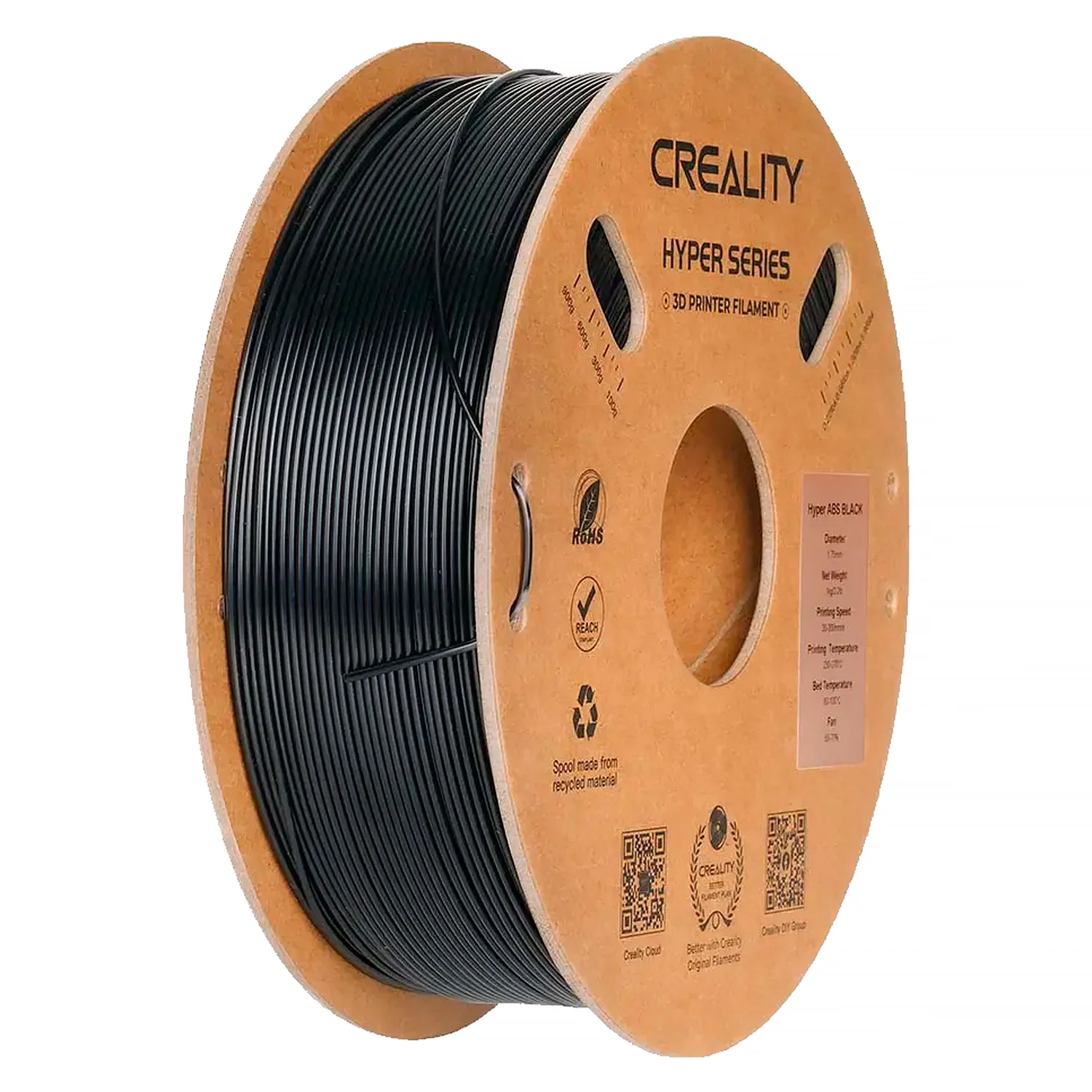 Filamento Creality Hyper ABS 1Kg 1.75mm para Impressora 3D - Preto