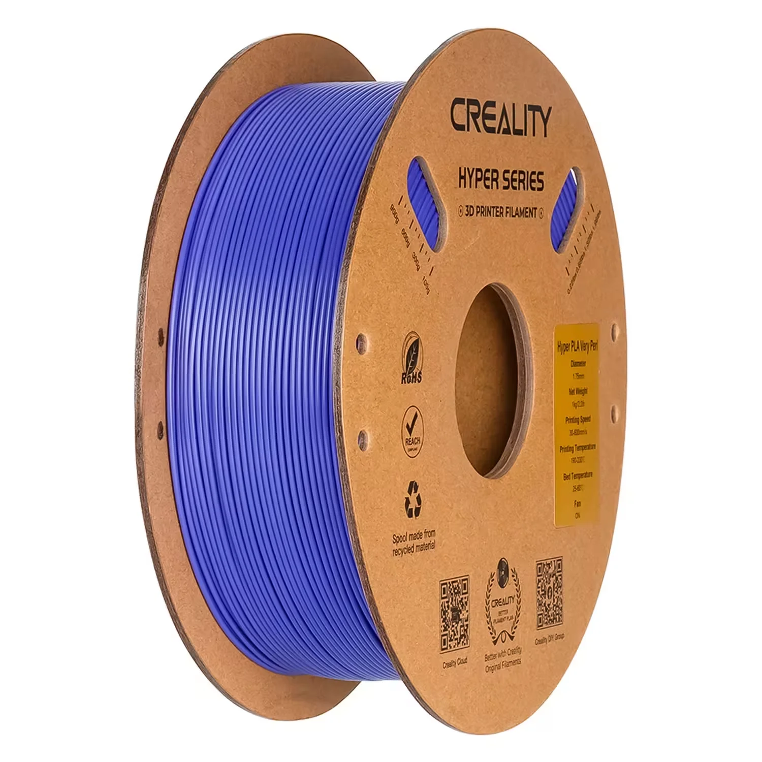Filamento Creality Hyper PLA 1Kg 1.75mm para Impressora 3D - Perry Azul