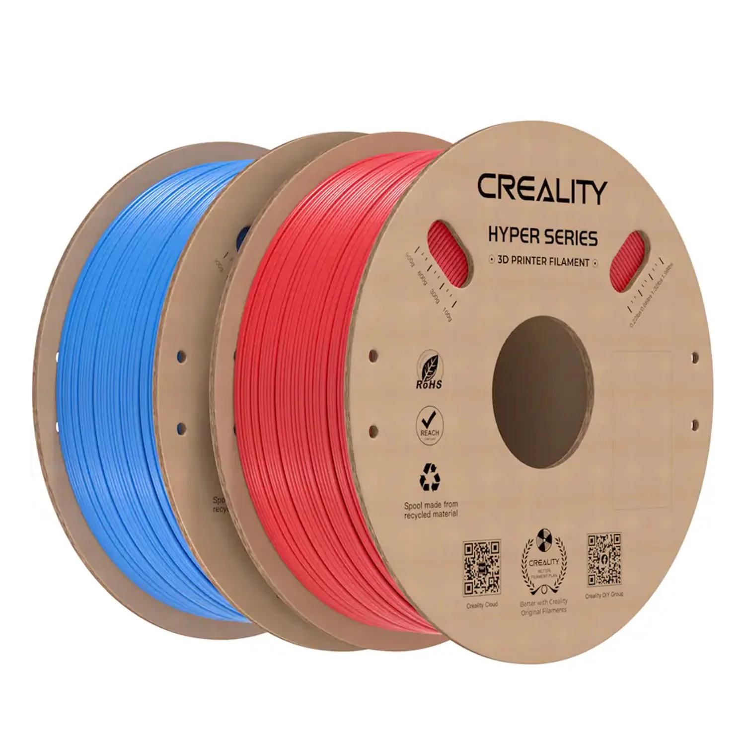 Filamento Creality HYPER-PLA 2Kg 1.75mm para Impressora 3D - Vermelho e Cinza