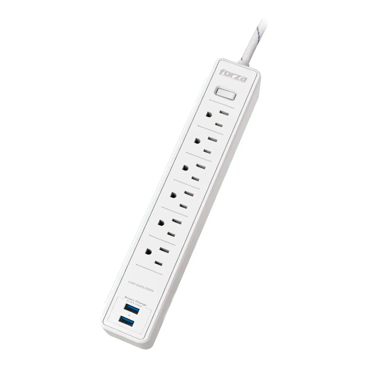 Filtro de Linha Forza FSP-612USBW 6 Tomadas USB Bivolt - Branco