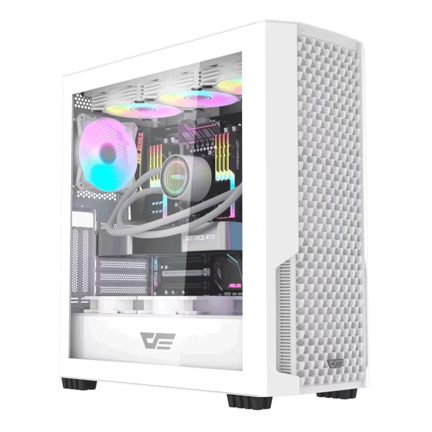 Gabinete Gamer Aigo Darkflash DF2100 RGB Mid-Tower - Branco (4 Fans ARGB)
