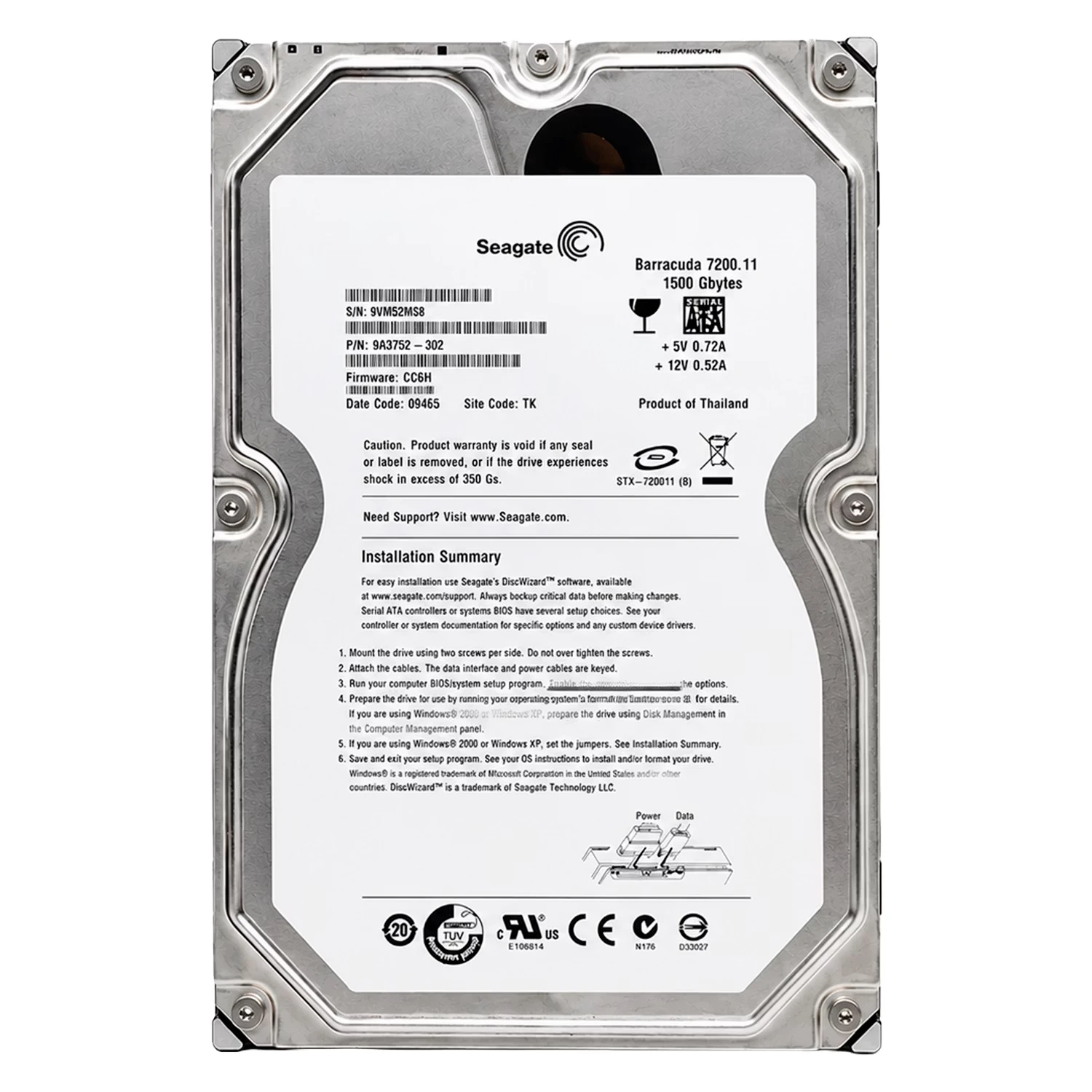 HD Seagate Barracuda Pull 1.5TB 3.5" SATA 2 7200RPM - ST31500341AS