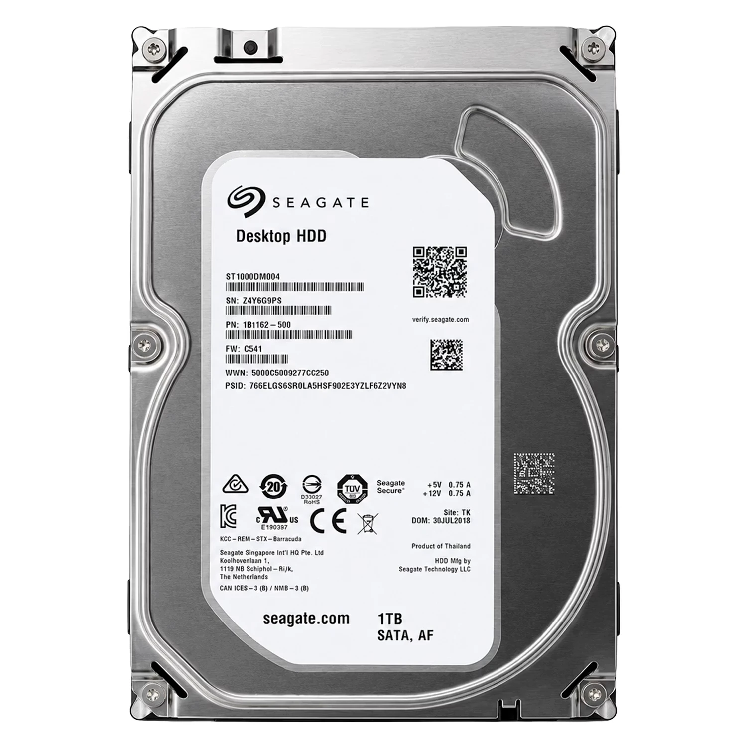 HD Seagate Barracuda Pull 1TB 3.5" SATA 3 7200RPM - ST1000DM004