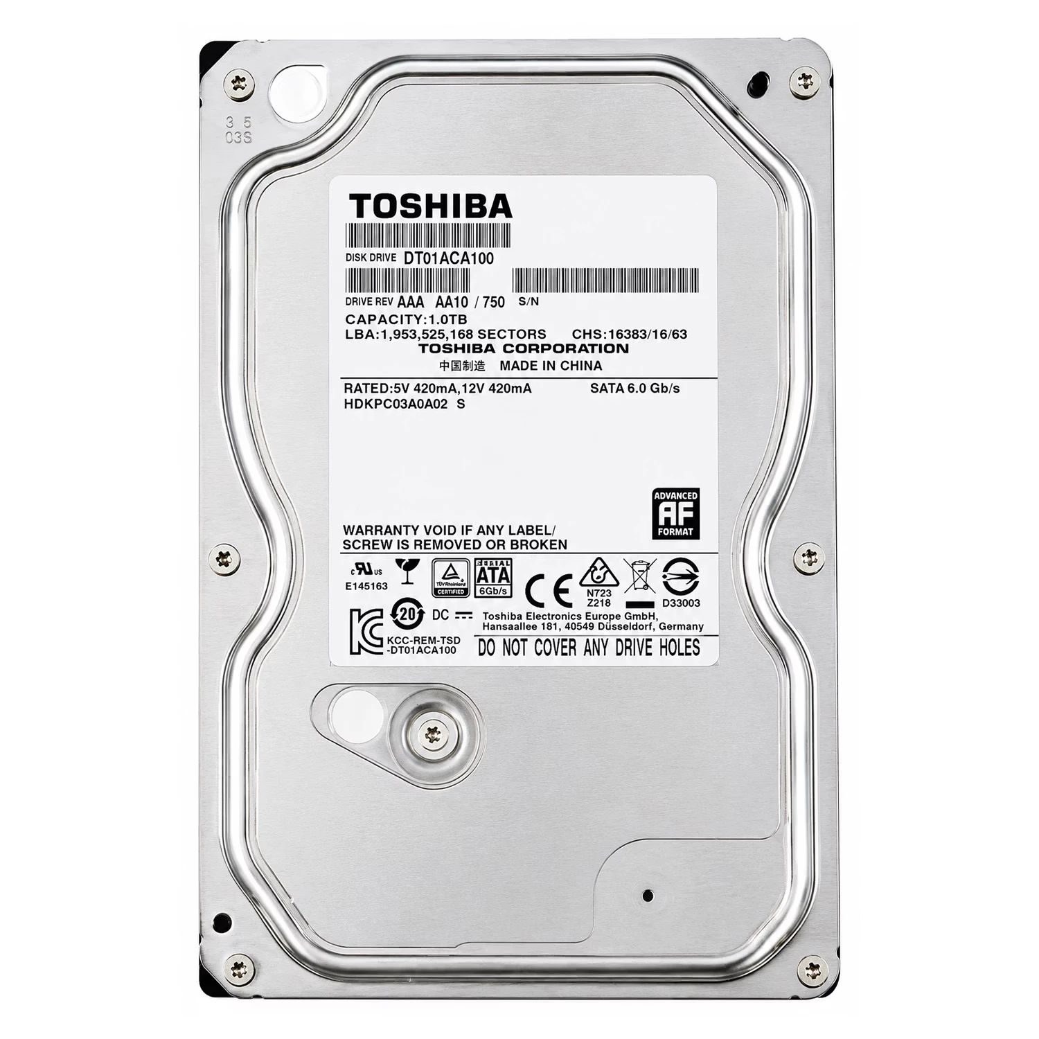 HD Toshiba Pull 1TB 3.5" SATA 3 7200RPM - DT01ACA100