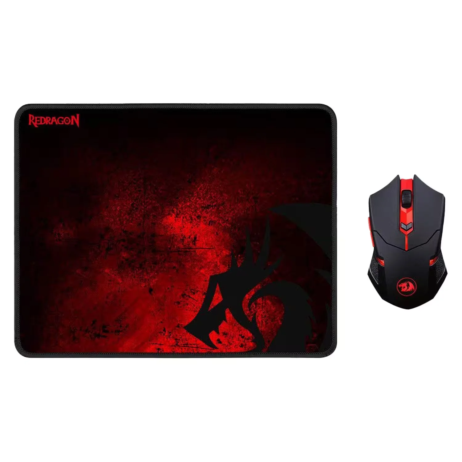 Kit Gamer Mouse Redragon M601WL-BA Sem Fio 24000 DPI + Mousepad - Preto