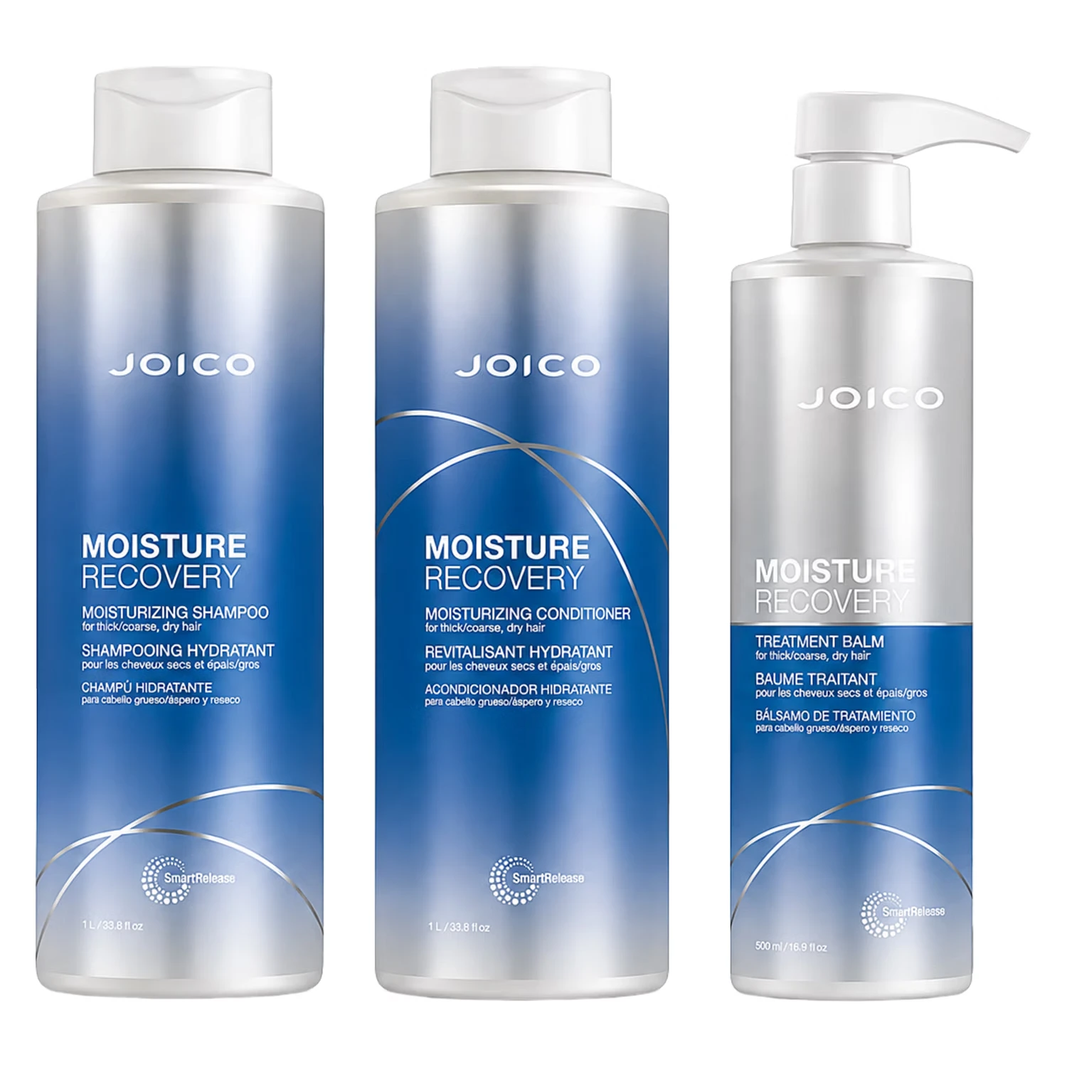 Kit Joico Moisture Recovery Shampoo 1L + Condicionador 1L + Máscara Capilar 500ml