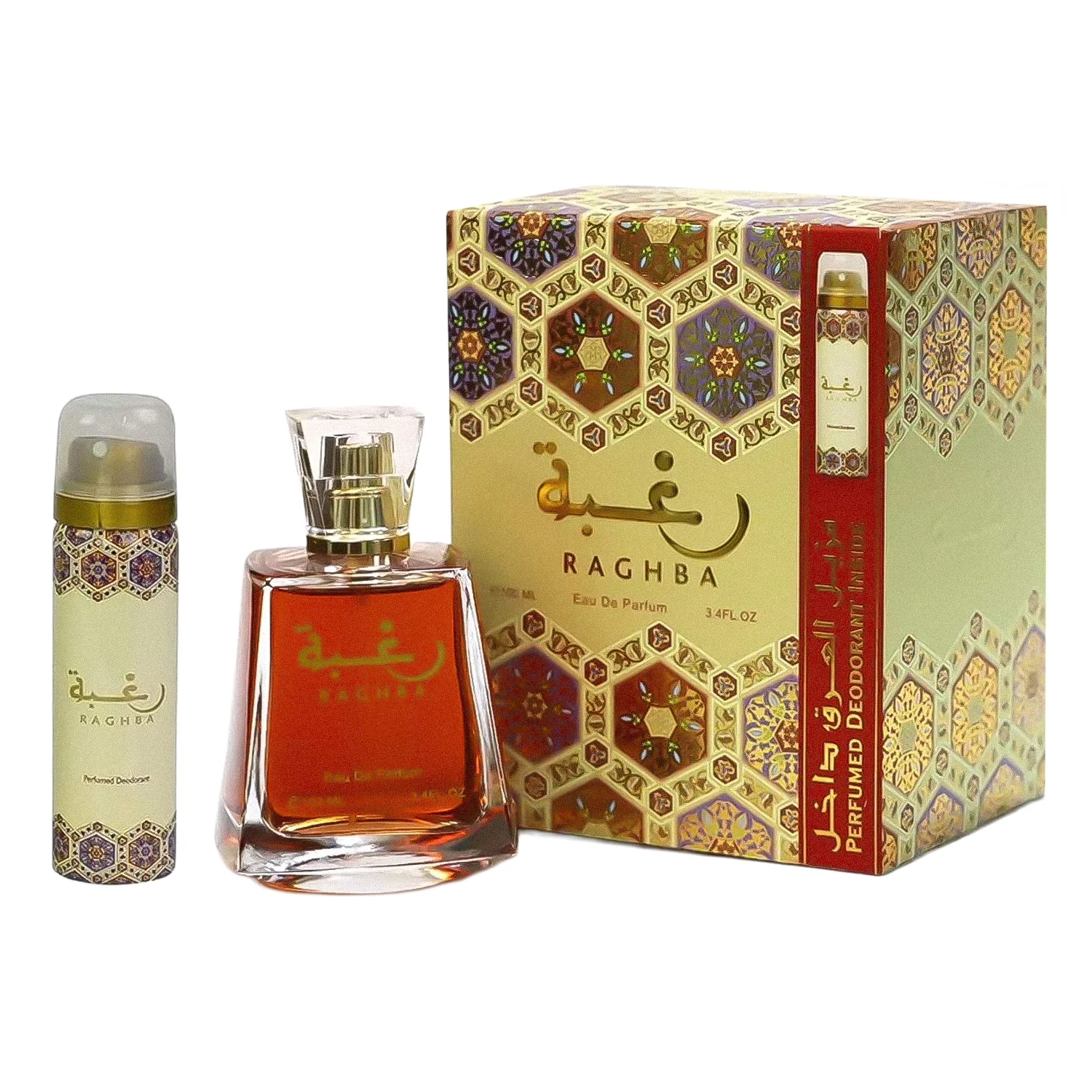 Kit Lattafa Perfume Raghba Eau de Parfum Feminino 100ml + Desodorante 50ml