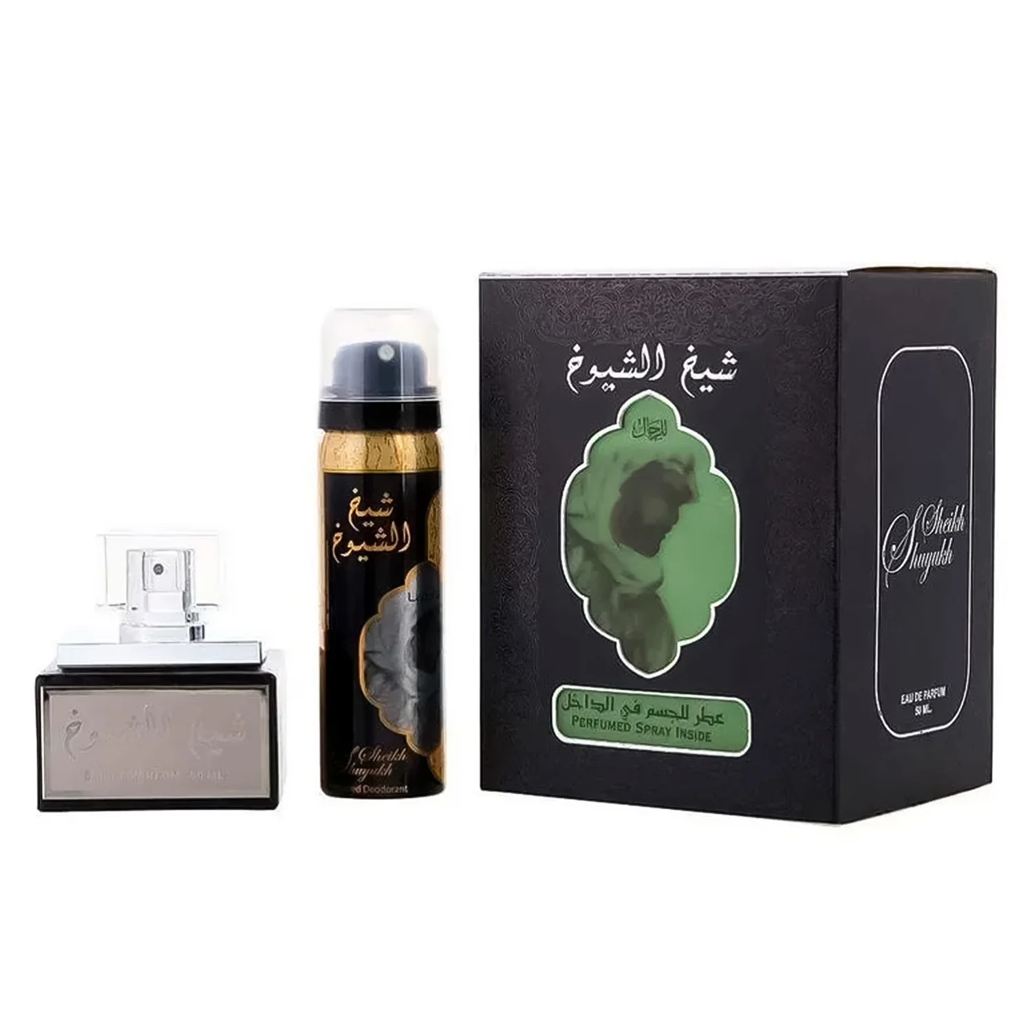 Kit Lattafa Perfume Sheikh Al Shuyukh Eau de Parfum Unissex 50ml + Desodorante 50ml