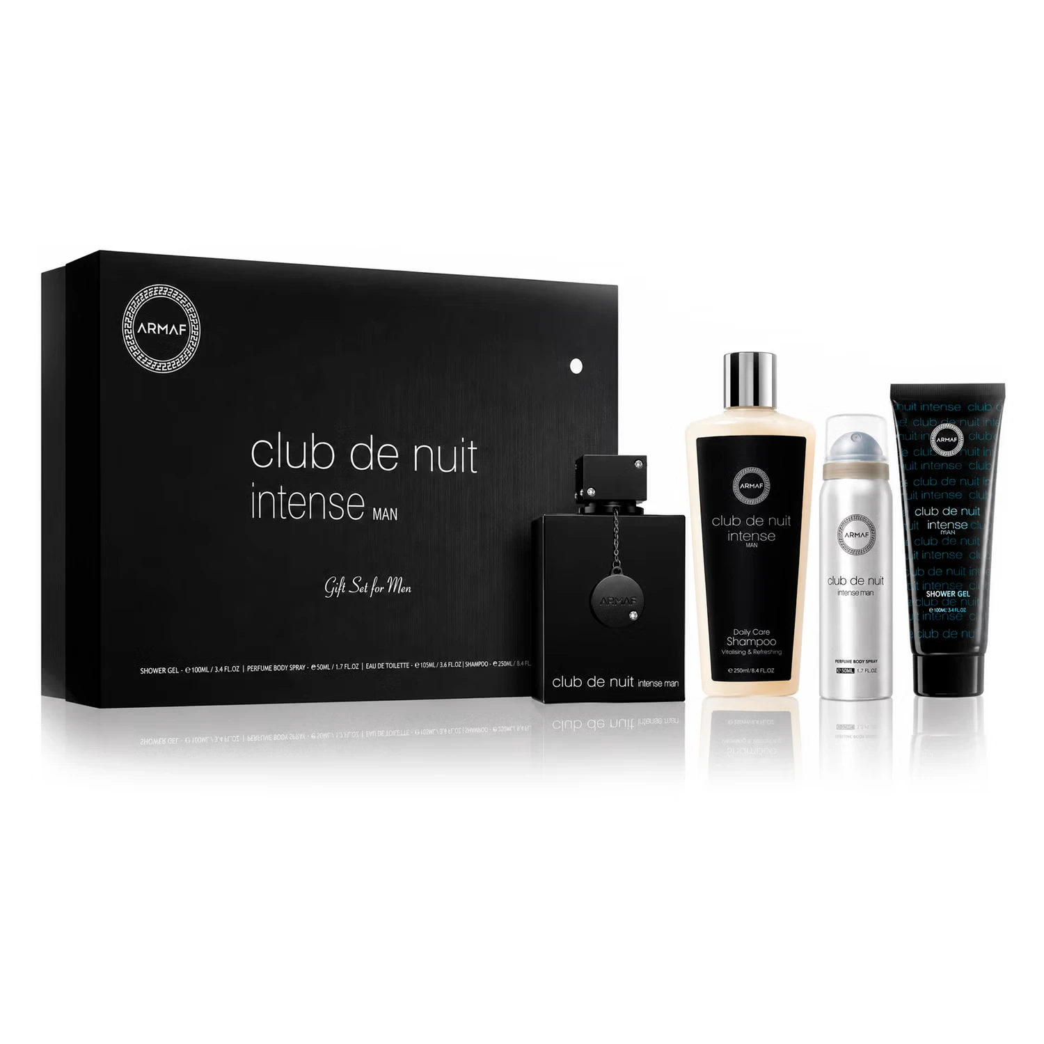 Kit Perfume Armaf Club de Nuit Intense Eau de Toilette Masculino + Desodorante + Shampoo +  Body Spray